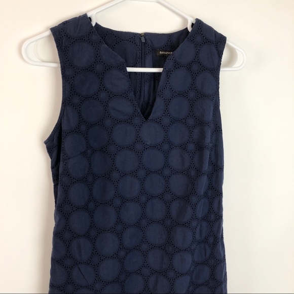 Banana Republic Navy Blue 100% Cotton Dress - Picture 5 of 9